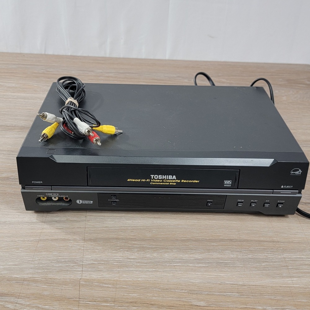 Toshiba W-522 4-Head Hi-Fi VCR Video Cassette Recorder Commercial Skip Black
